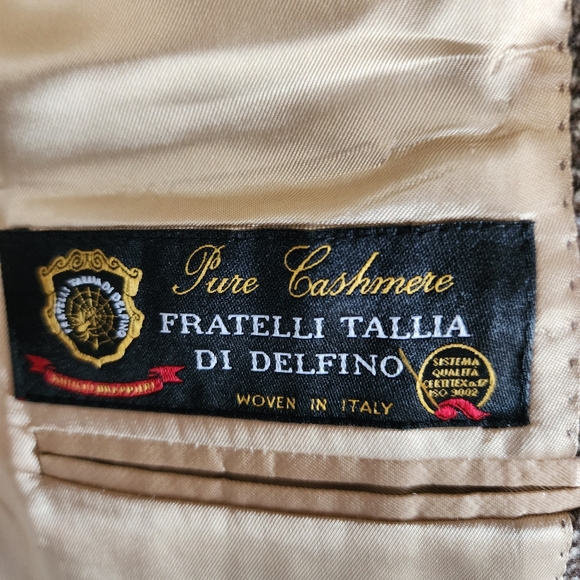 Pedro Muñoz 100% Cashmere Brown Elbow Patch Blazer, 52 EUC - Picture 9 of 10